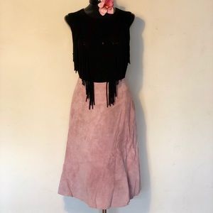 Danier Dusty Rose Suede Skirt